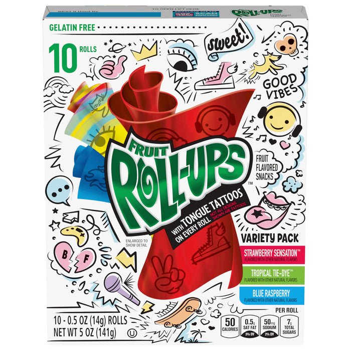 FRUIT ROLL-UPS JOLLY RANCHER VARIETY PACK, Caramella lingua tattoo (141g)