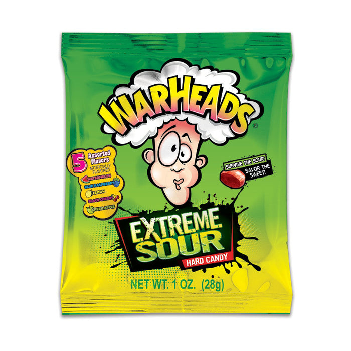 WARHEADS EXTREME SOUR HARD CANDY, Caramelle aspre (28g)
