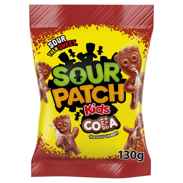 SOUR PATCH KIDS COLA, Caramelle gommose frizzanti gusto Cola (130g)