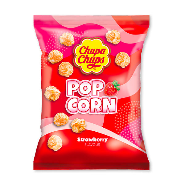 CHUPA CHUPS POPCORN STRAWBERRY, Popcorn gusto fragola (110g)