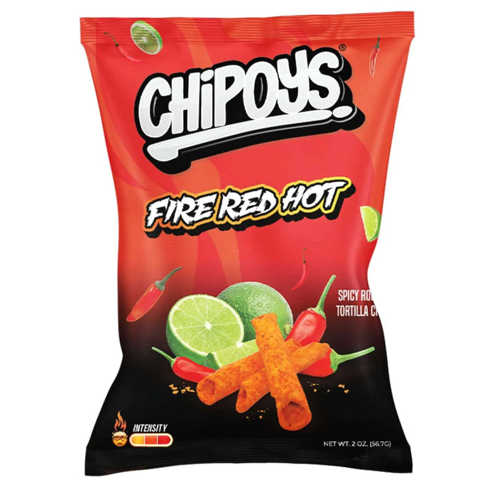 CHIPOYS FIRE RED HOT, Patatine piccanti con lime (56.7g)