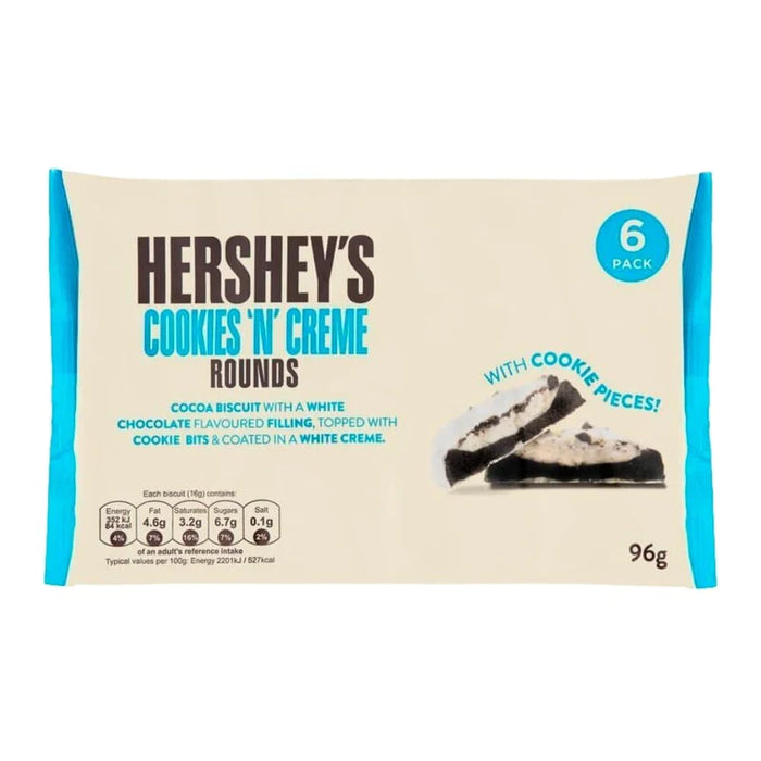HERSHEY'S COOKIES 'N CREAM ROUNDS BISCUITS, Biscotti gusto Cookies n' cream (96 g)