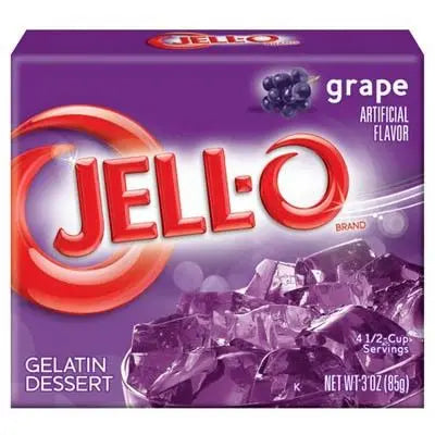 JELL-O GRAPE GELATIN, Preparato per gelatina gusto uva (85g)