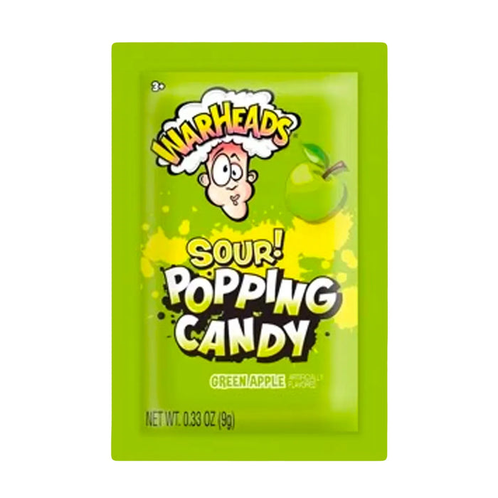WARHEADS SOUR POPPING CANDY APPLE ,caramelle al gusto mela (9g)