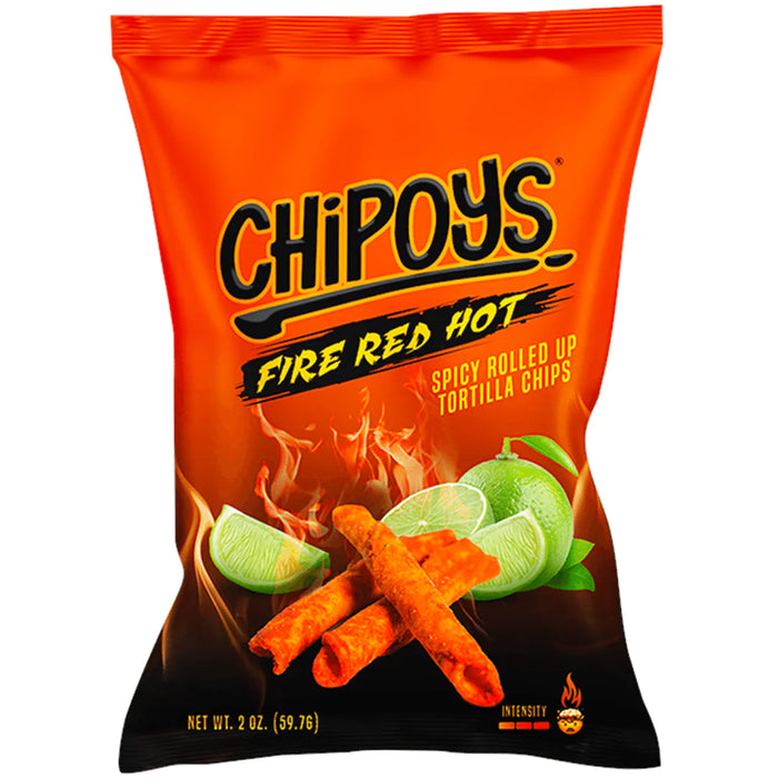 CHIPOYS FIRE RED HOT, Patatine piccanti con lime (113 g)