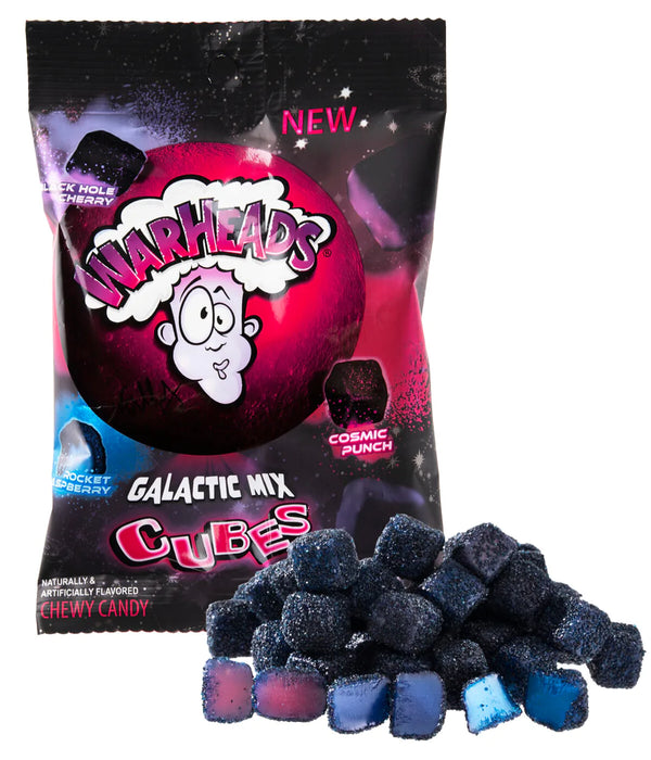 WARHEADS GALACTIC CUBES BERRY, Caramelle gommose aspre (127g)